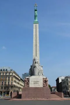 Freedom Monument in Riga Stock Photos