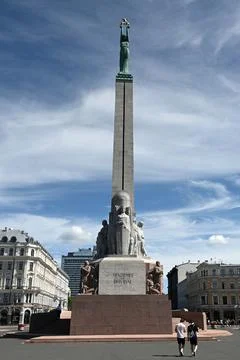 The Freedom Monument in Riga Stock Photos