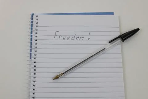 Freedom on Notepad 스톡 사진