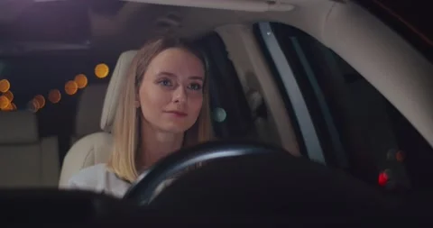 Freedom of the open road. Front view of joyful young woman relaxing on the front Video stock 157361117