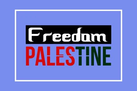 Freedom Palestine quote vector background, poster, t-shirt design Illustrazione stock