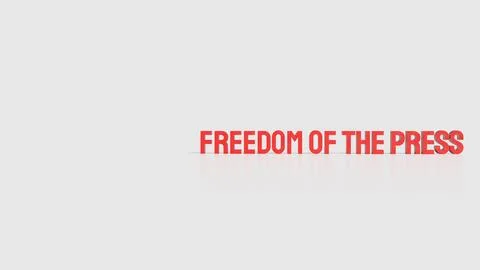 Freedom of the Press Concept Text on Gray Background 3d render. Stock Illustration
