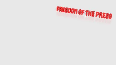 Freedom of the Press Concept Text on Gray Background 3d render. Stock Illustration