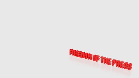 Freedom of the Press Concept Text on Gray Background 3d render. Stock Illustration
