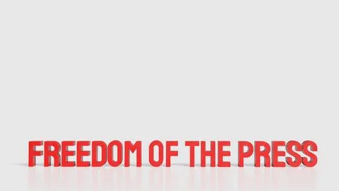 Freedom of the Press Concept Text on Gray Background 3d render. Stock Illustration