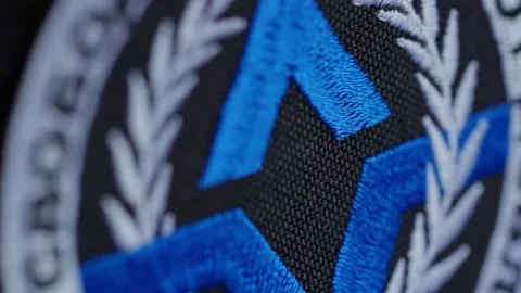 Freedom of Russia Legion patch displayed on a uniform, clearly showing the Stock Footage 304591981