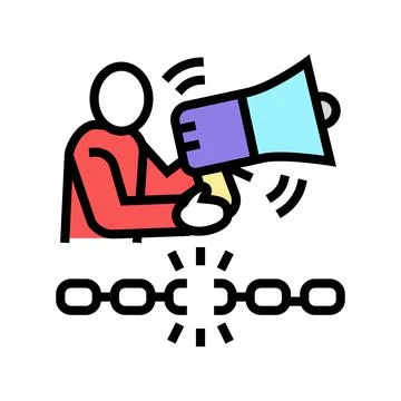 Freedom of speech color icon vector illustration Stock Illustration