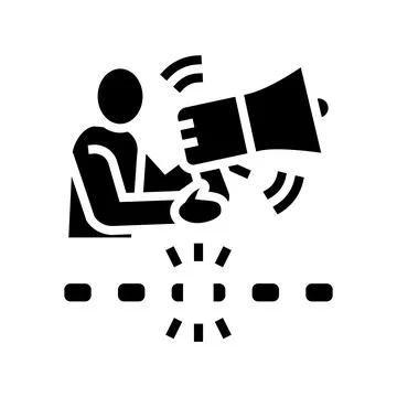 Freedom of speech glyph icon vector illustration Stock Illustration