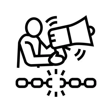 Freedom of speech line icon vector illustration Stock Illustration