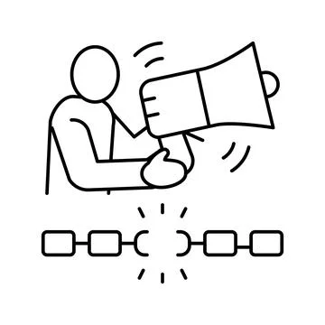 Freedom of speech line icon vector illustration Stock Illustration