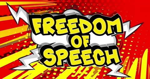 Freedom of Speech. Motion poster. Comic book words. Stock Footage 164268340