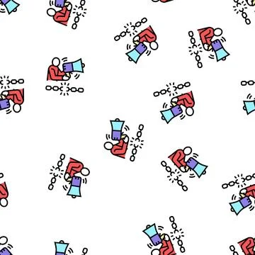 Freedom of speech vector seamless pattern Stock Illustration