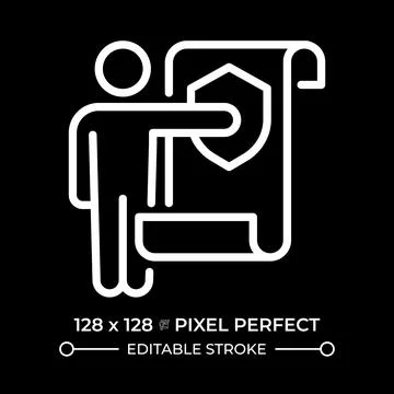 Freedom from state and interference in rights pixel perfect white line icon Stock Illustration