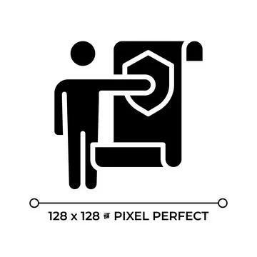 Freedom from state and interference in rights pixel perfect glyph solid icon Stock Illustration