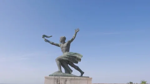 Freedom Statue monument, Budapest Stock Footage 90707821