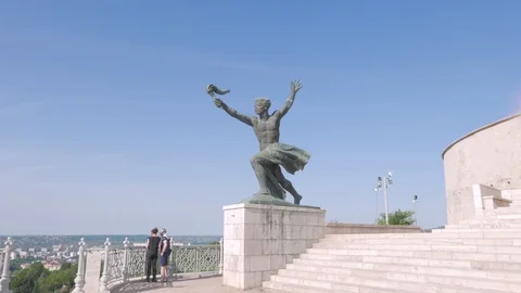 Freedom Statue monument, Budapest Stock Footage 90733077