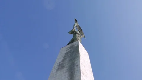 Freedom Statue in Slow Motion, Budapest Stock Footage 90705159
