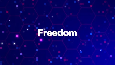 Freedom text animation with background Stock Footage 260209775
