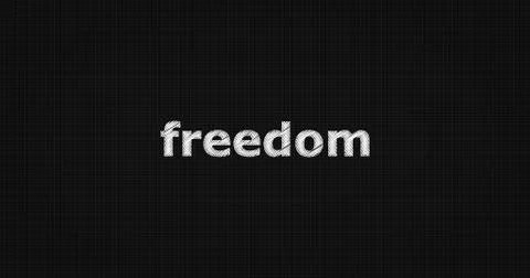 FREEDOM text on board Illustrazione stock