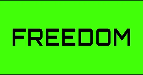Freedom text green screen, masked glitched effect. Stock Footage 132617614
