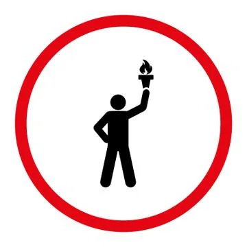 Freedom torch icon Stock Illustration