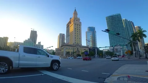Freedom Tower Biscayne Blvd Miami Timelapse Stock-Footage 157996092