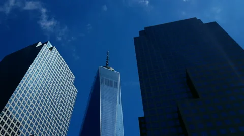 Freedom Tower  from the Hudson  River Side. 4K Stock Footage 54628921