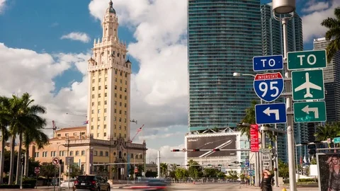 Freedom Tower Miami: Time-lapse Stock-Footage 81363683