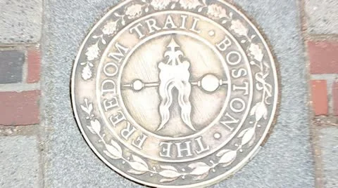 Freedom Trail plaque in Boston Stock Footage 12113254