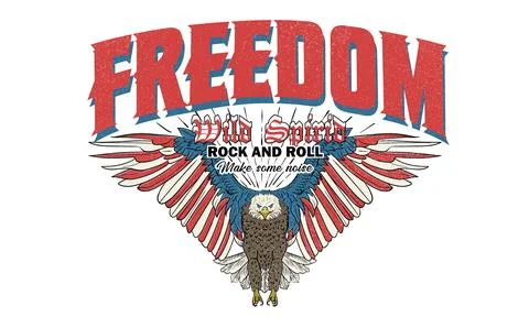 Freedom typography artwork. Stock Illustration