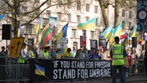 Freedom For Ukraine Protesters Stock Footage 241245324