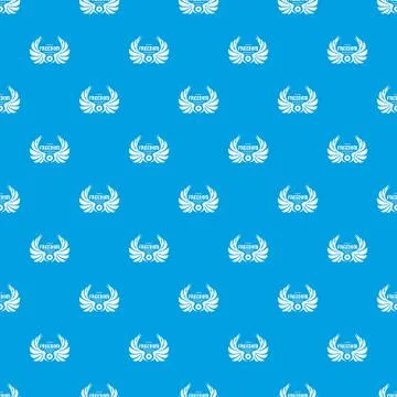 Freedom wing pattern seamless blue Stock Illustration