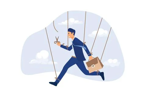 Freedom for work and decision making, authority to work independently, stop m Stock Illustration