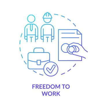 Freedom to work blue gradient concept icon Stock-Illustration
