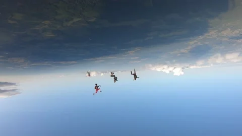 Freefly skydiving 4way Stock Footage 157807233