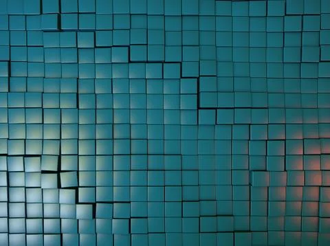 Freeform Cube Wall Expanding Stock Illustration