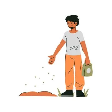 Freeform Illustration of A Boy Seeding Stock Illustration