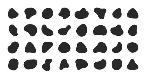 Freeform liquid shape blobs in different style collection vector illustration Stock Illustration
