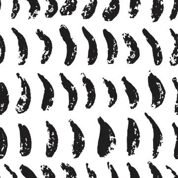 Freehand abstract seamless pattern. Black ink repeating Stock Illustration