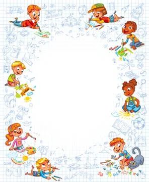 Freehand drawing Back to School on a sheet of exercise book Stock Illustration