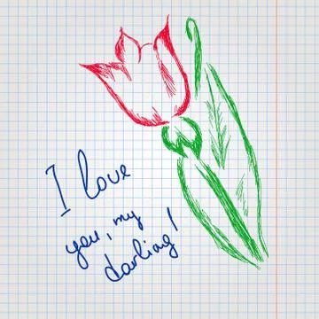 Freehand drawing Flower Stock Illustration