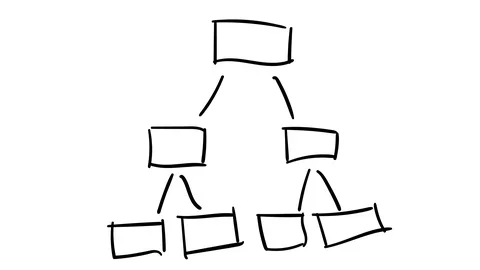 Freehand drawing infographic element - a scheme of branching out of rectangles. Stock Footage 111053439