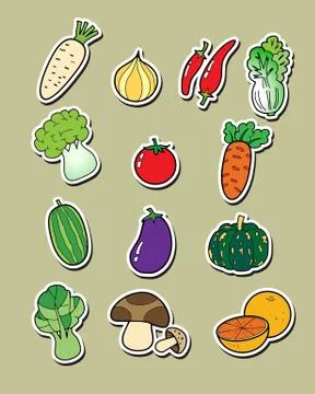 Freehand drawing vegetables. Stock Illustration