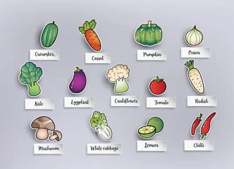 Freehand drawing vegetables. Stock Illustration