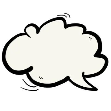 Freehand drawn cartoon cloud speech bubble Stock Illustration