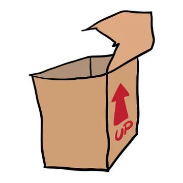 Freehand drawn cartoon empty box Stock Illustration