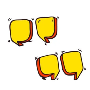 Freehand drawn cartoon quotation marks Stock Illustration