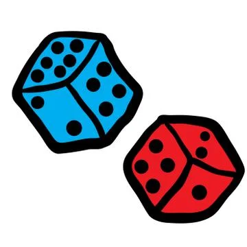 Freehand drawn dices Stock Illustration