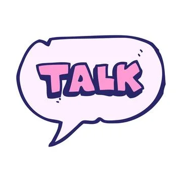 Freehand drawn speech bubble cartoon talk symbol in bright neon color Illustration