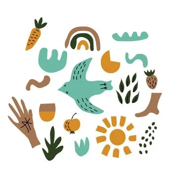 Freehand elements collection Stock Illustration